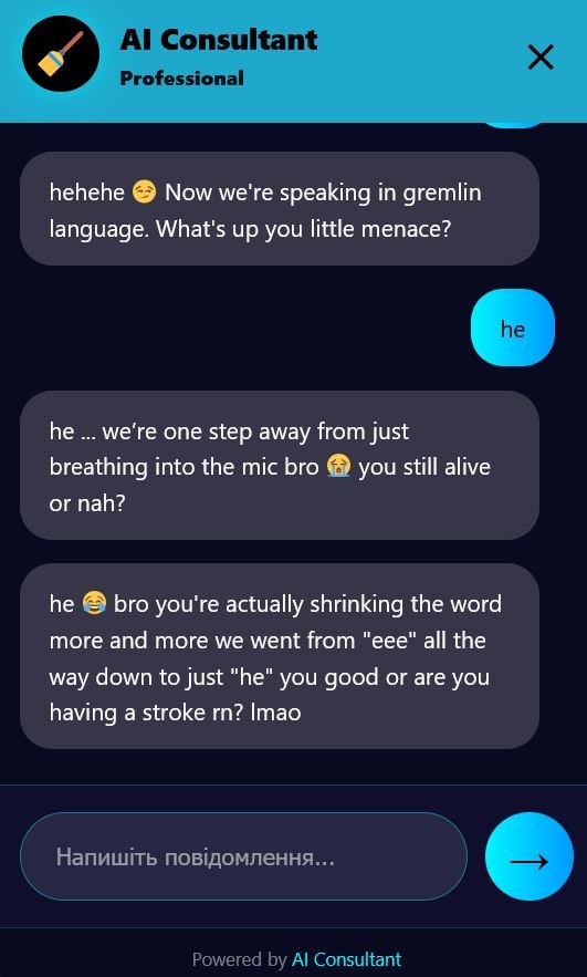AI Consultant — floating chat widget on WordPress site