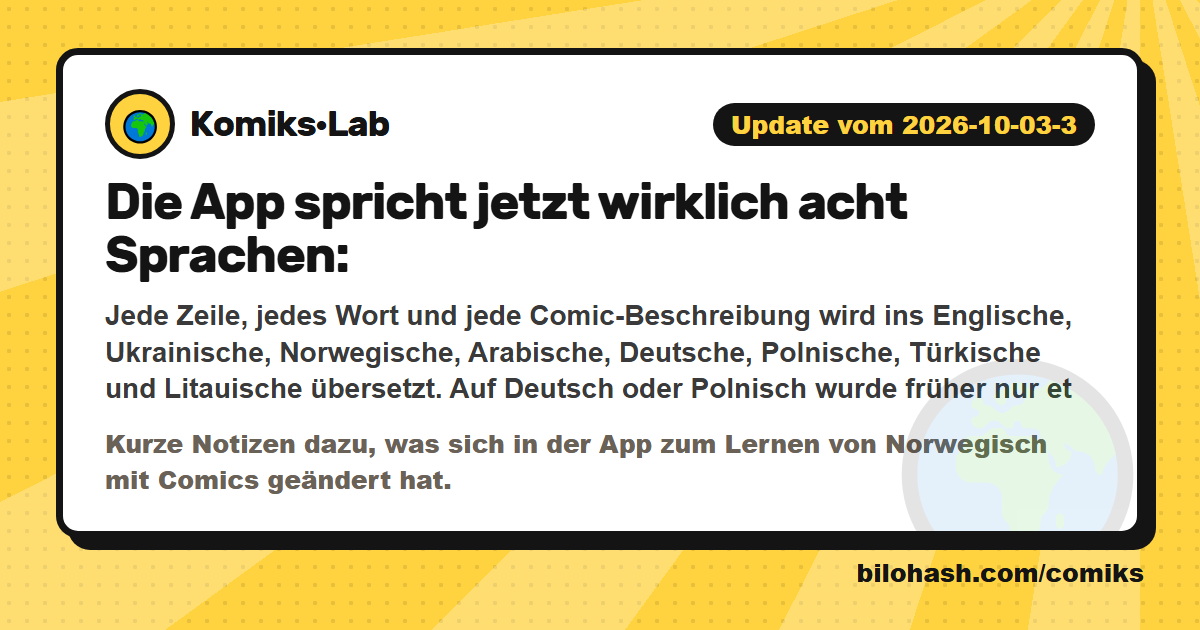 Komiks·Lab-Update 2026-10-03-3 — was sich geändert hat