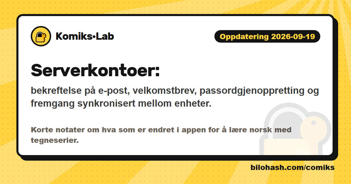 Komiks·Lab oppdatering 2026-09-19 — hva er nytt