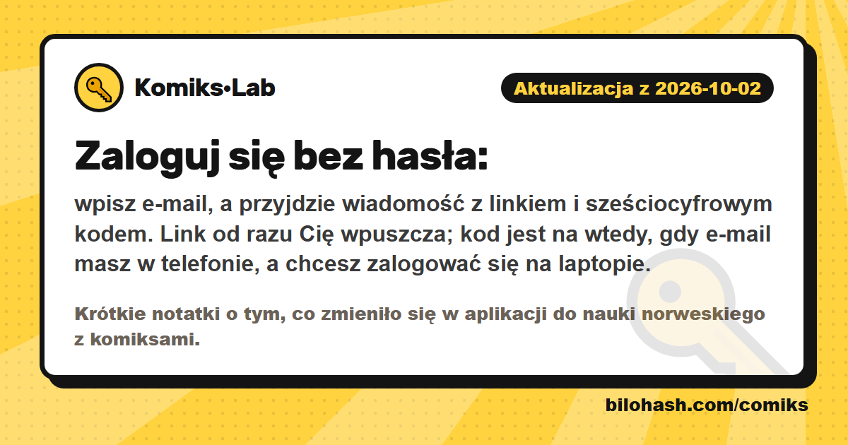 Aktualizacja Komiks·Lab 2026-10-02 — co się zmieniło