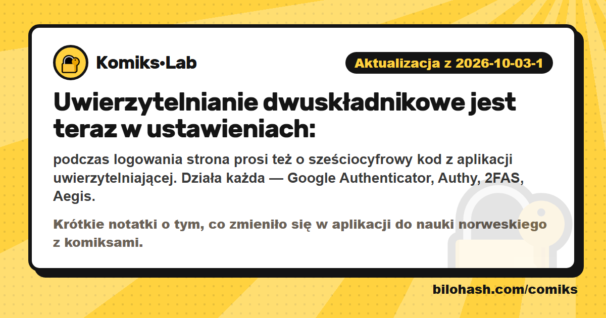 Aktualizacja Komiks·Lab 2026-10-03-1 — co się zmieniło