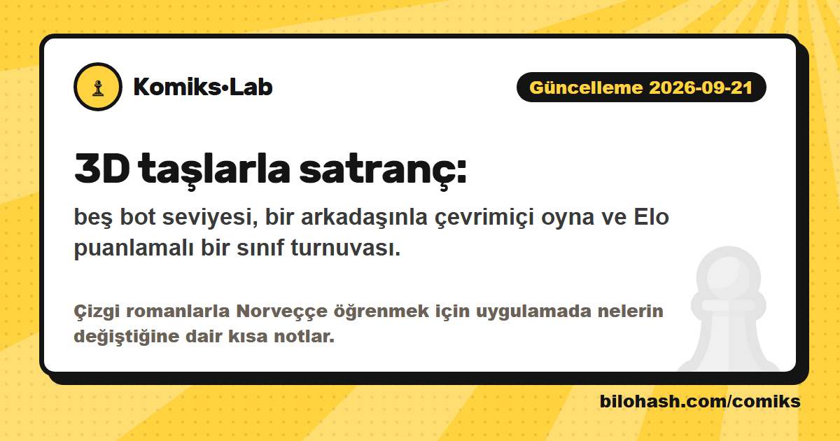 Komiks·Lab güncellemesi 2026-09-21 — neler değişti