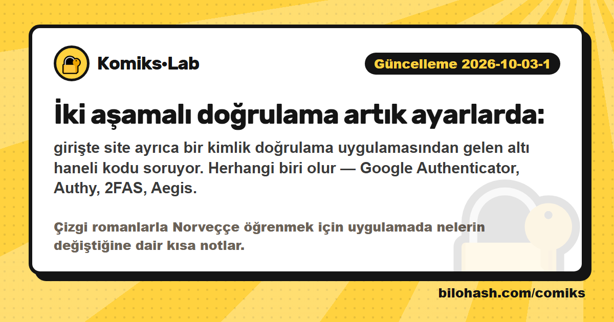 Komiks·Lab güncellemesi 2026-10-03-1 — neler değişti