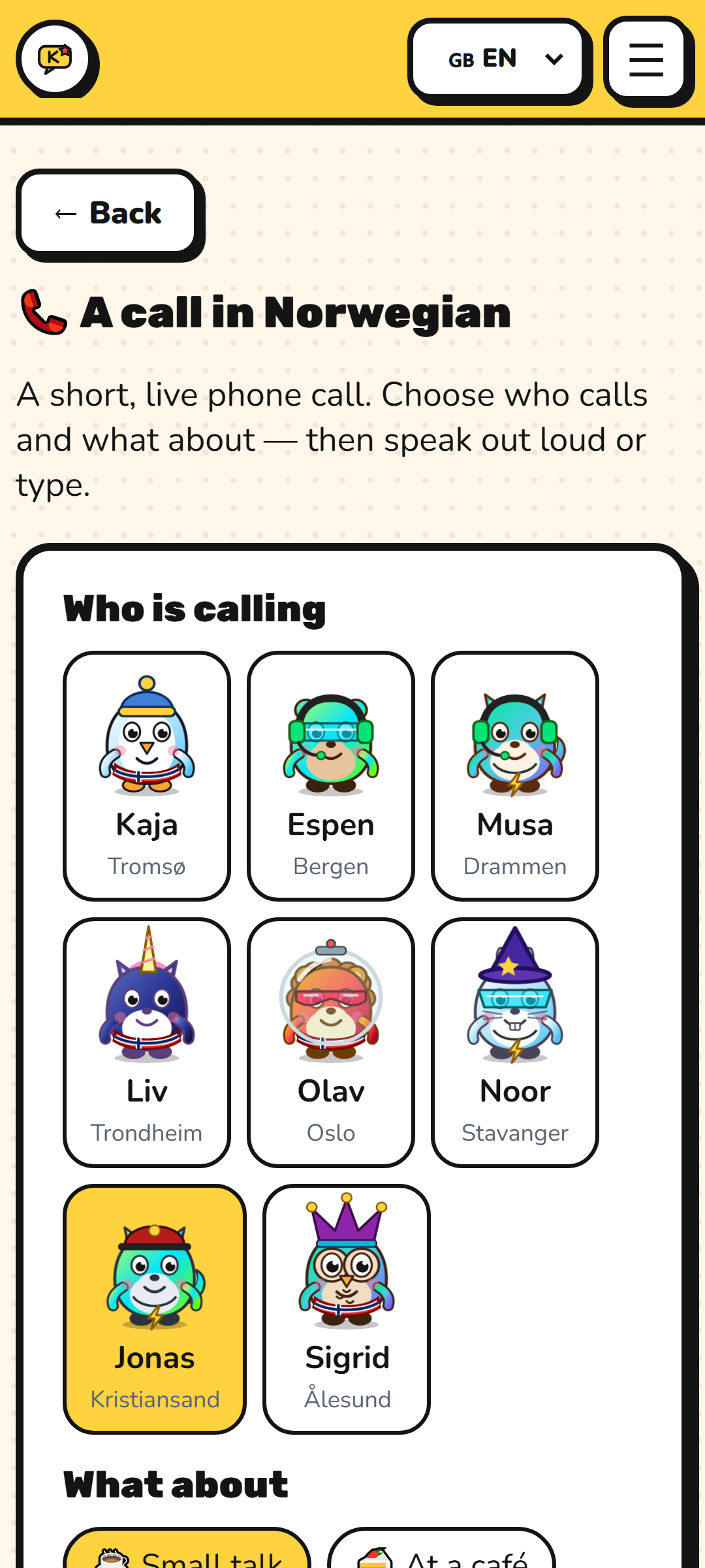 A conversation in Norwegian