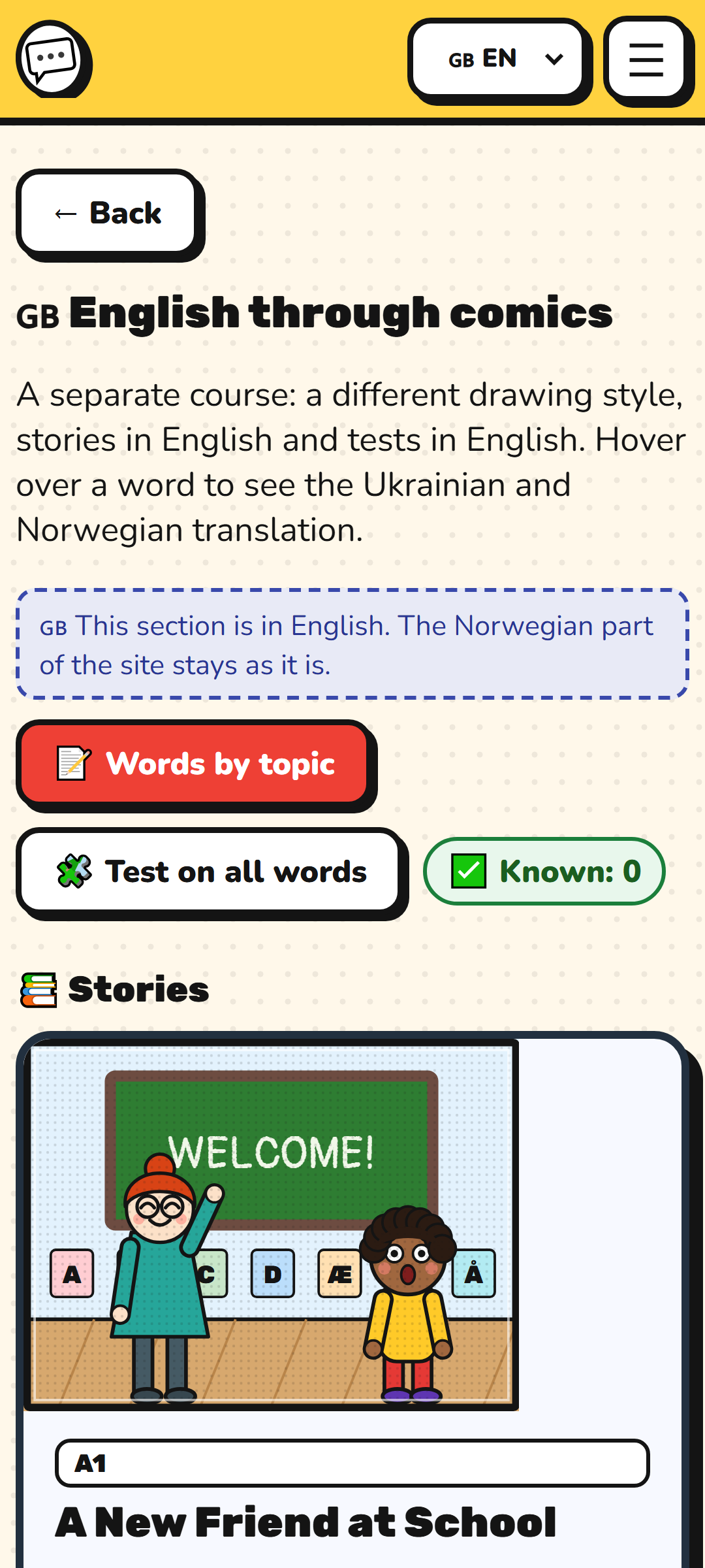 English through comics
