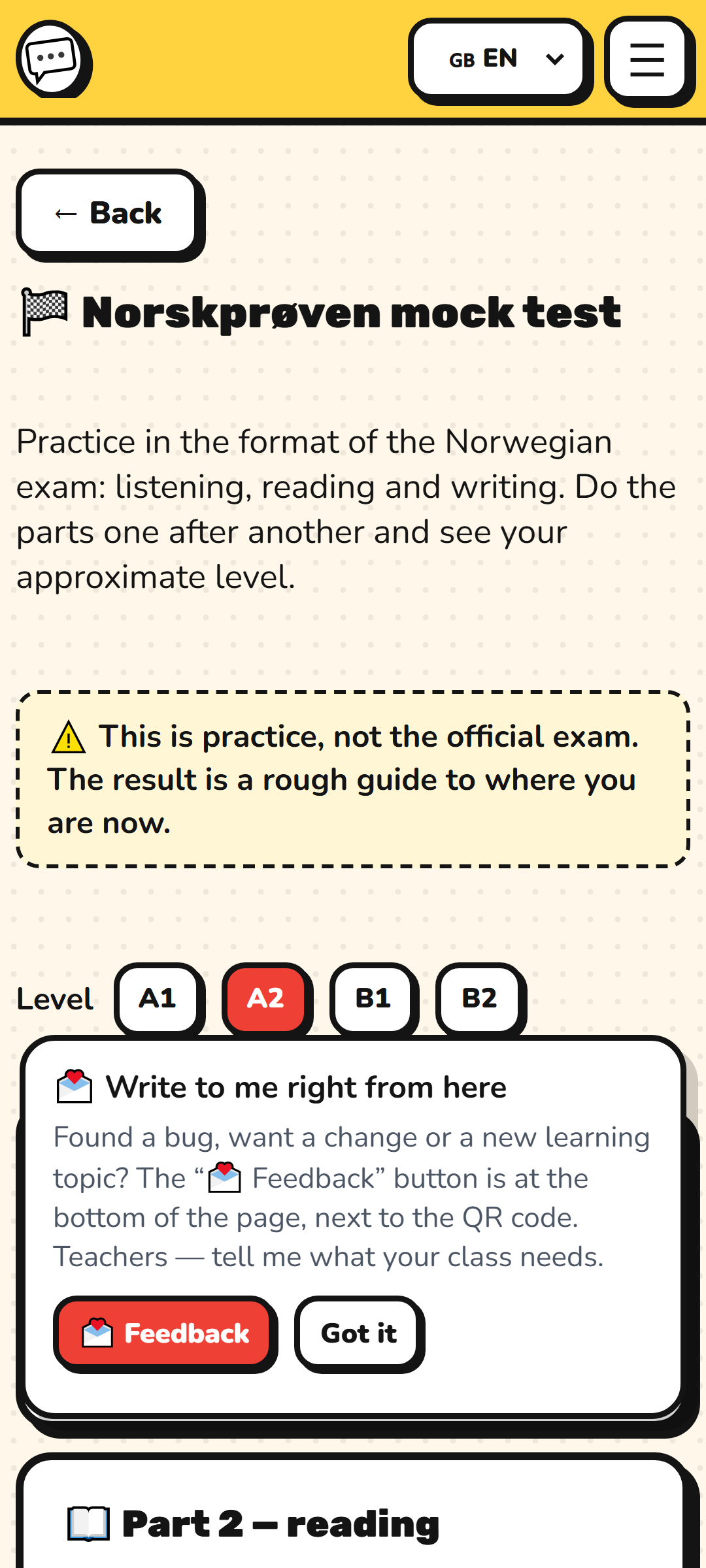 A mock exam