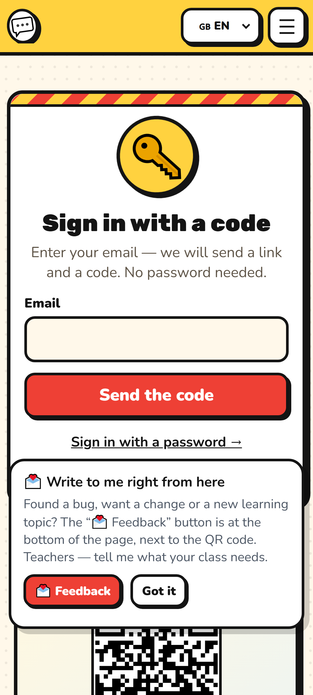 Signing in