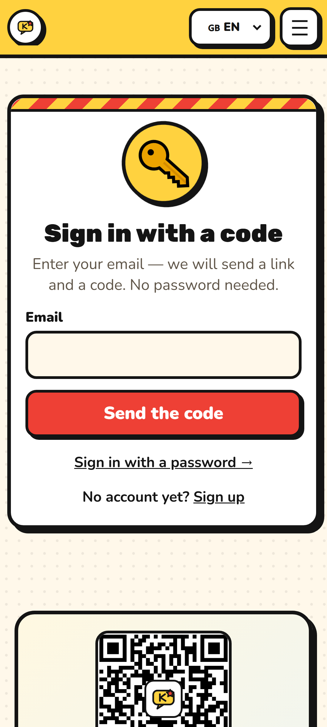 Signing in