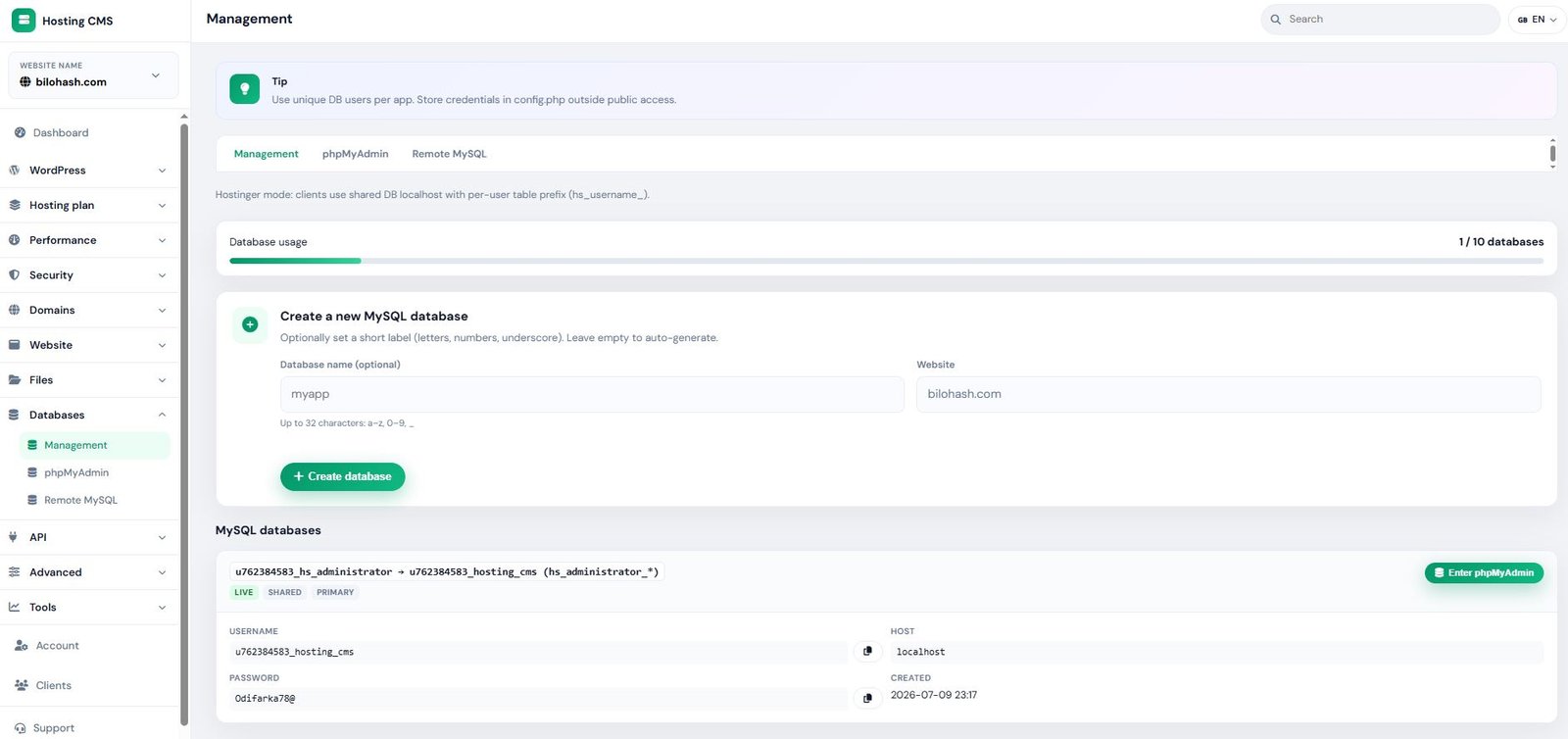 MySQL & phpMyAdmin