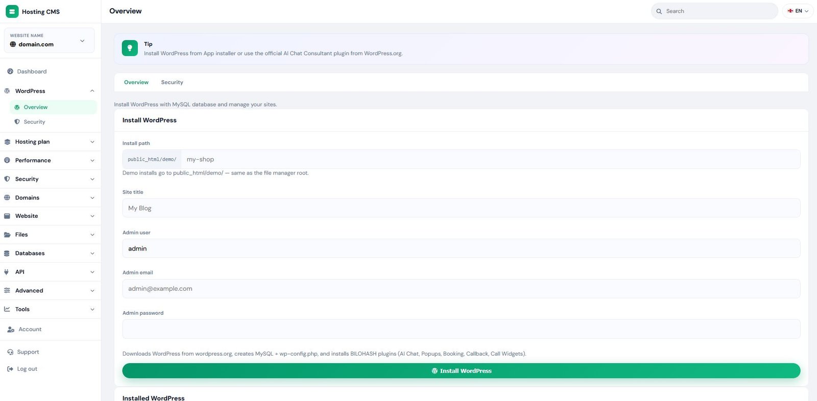 Hosting for WordPress