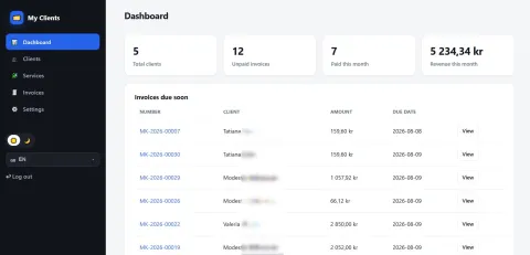 Деталі Invoice — Мої клієнти / My Clients / Invoice