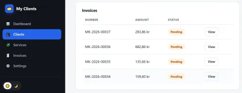Статус Invoice — Мої клієнти / My Clients / Invoice