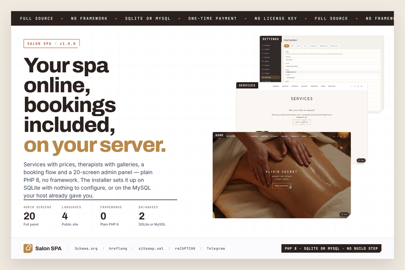 Salon SPA Script — PHP booking for spa and massage